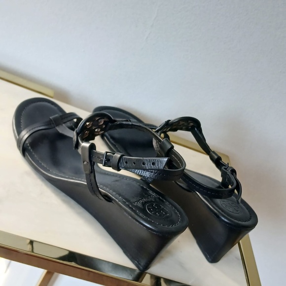 Tory Burch Miller Black Leather Ankle Strap Sandals for Women’s Size 8M. - Picture 5 of 10